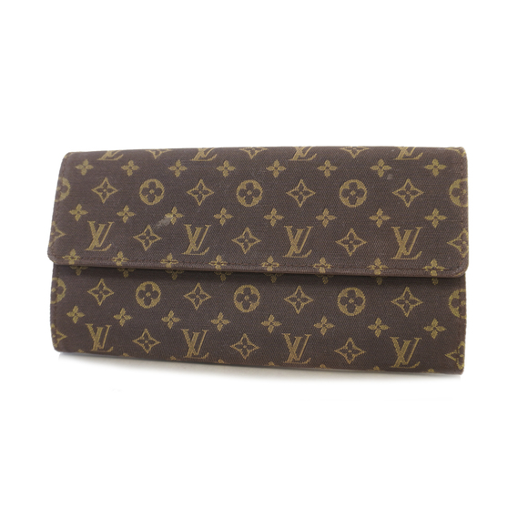 Auth Louis Vuitton Monogram Mini Lin Portofeuil Sara M95234